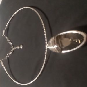 1946 collar necklace with oversized crystal